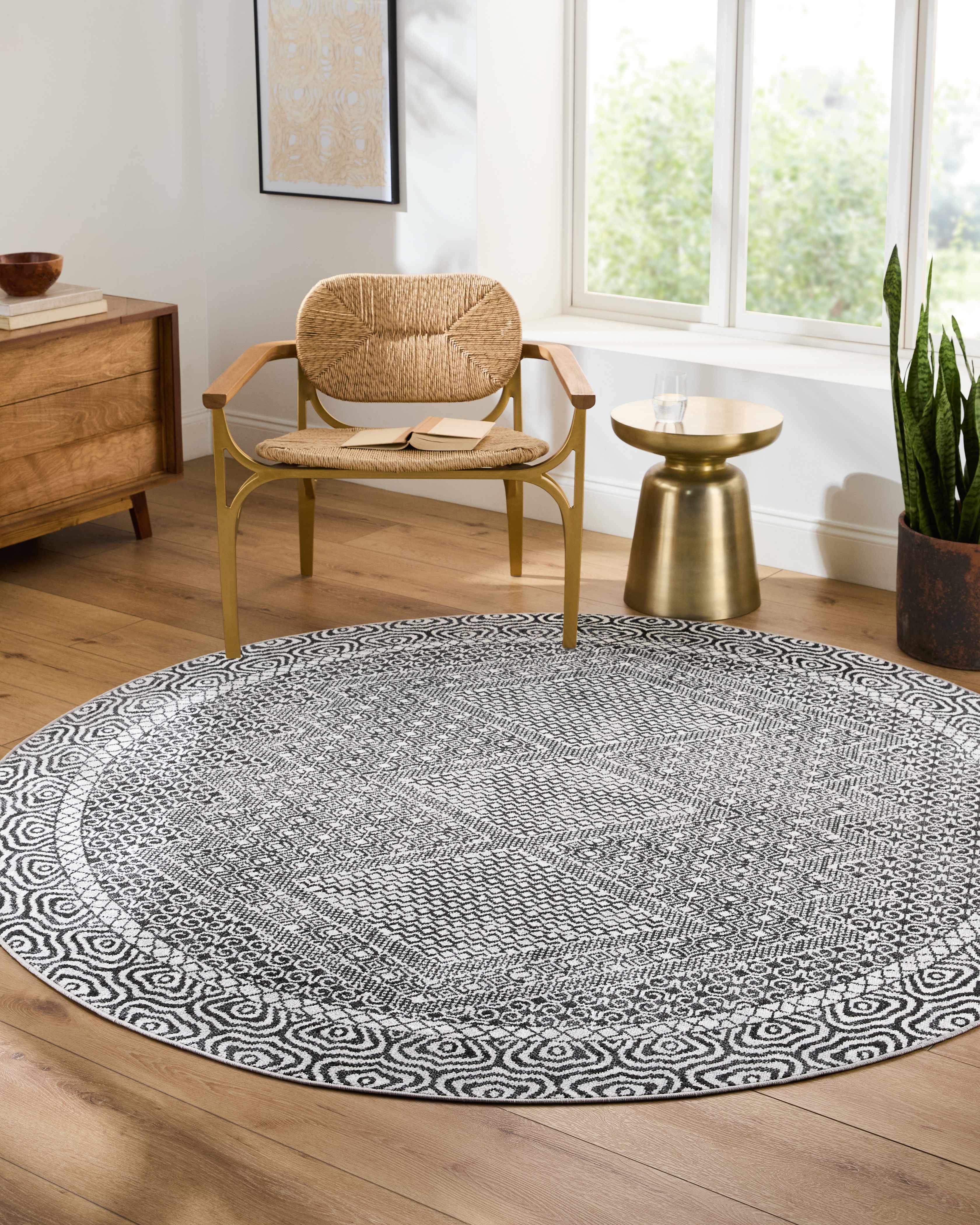 Coledale Black & White Washable Rug - Clearance - Image 14