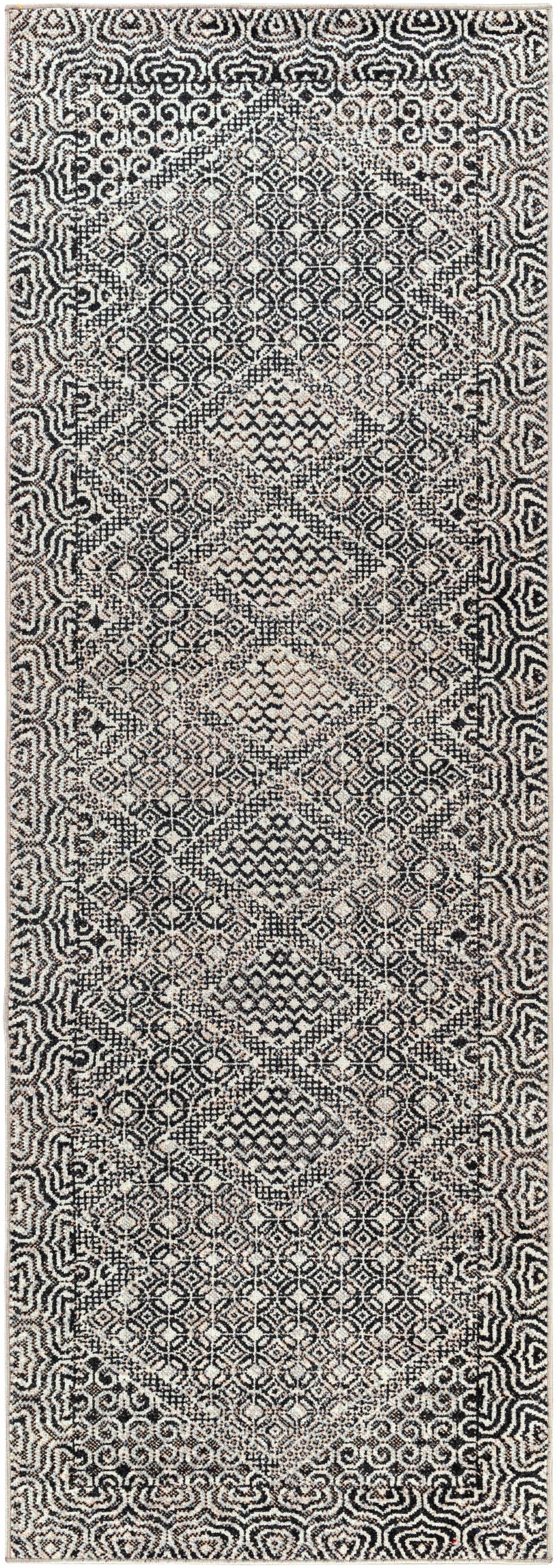 Coledale Black & White Washable Rug - Clearance - Image 16