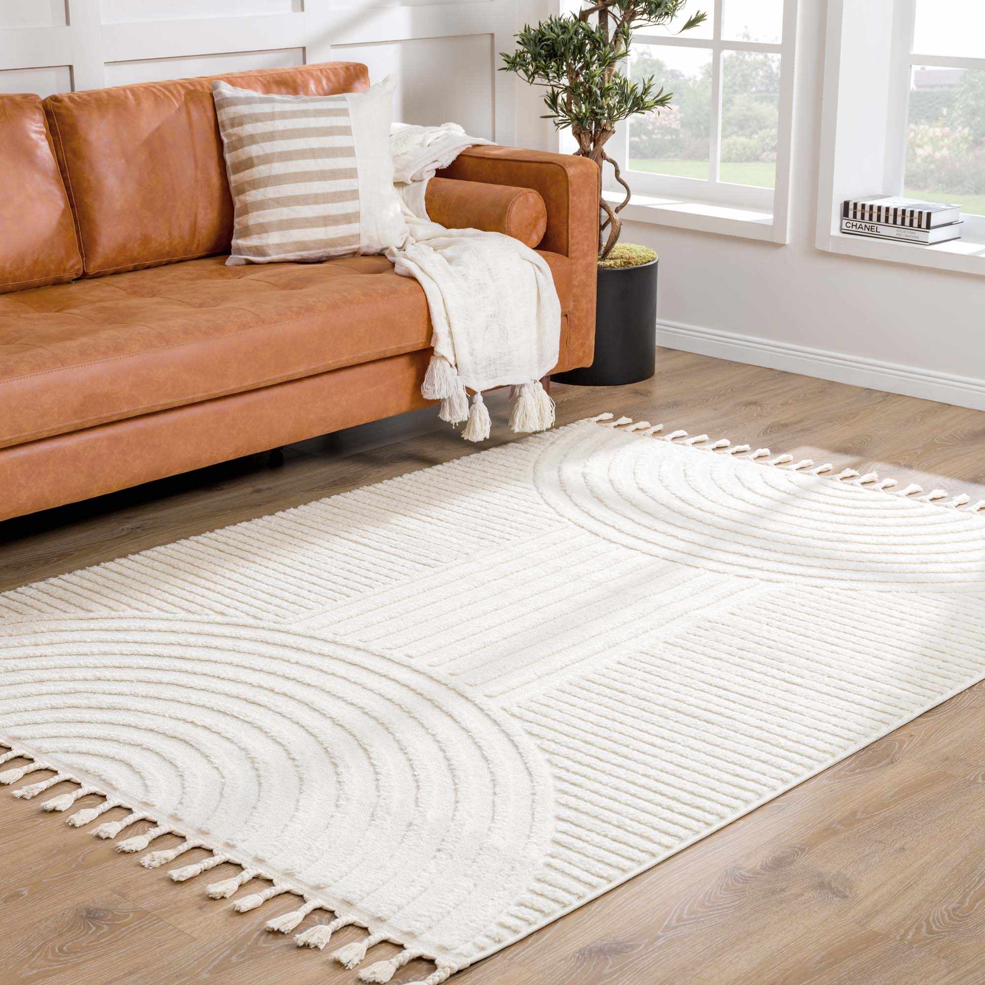 Guiling 3D Rainbow Area Rug with Tassels - Image 4