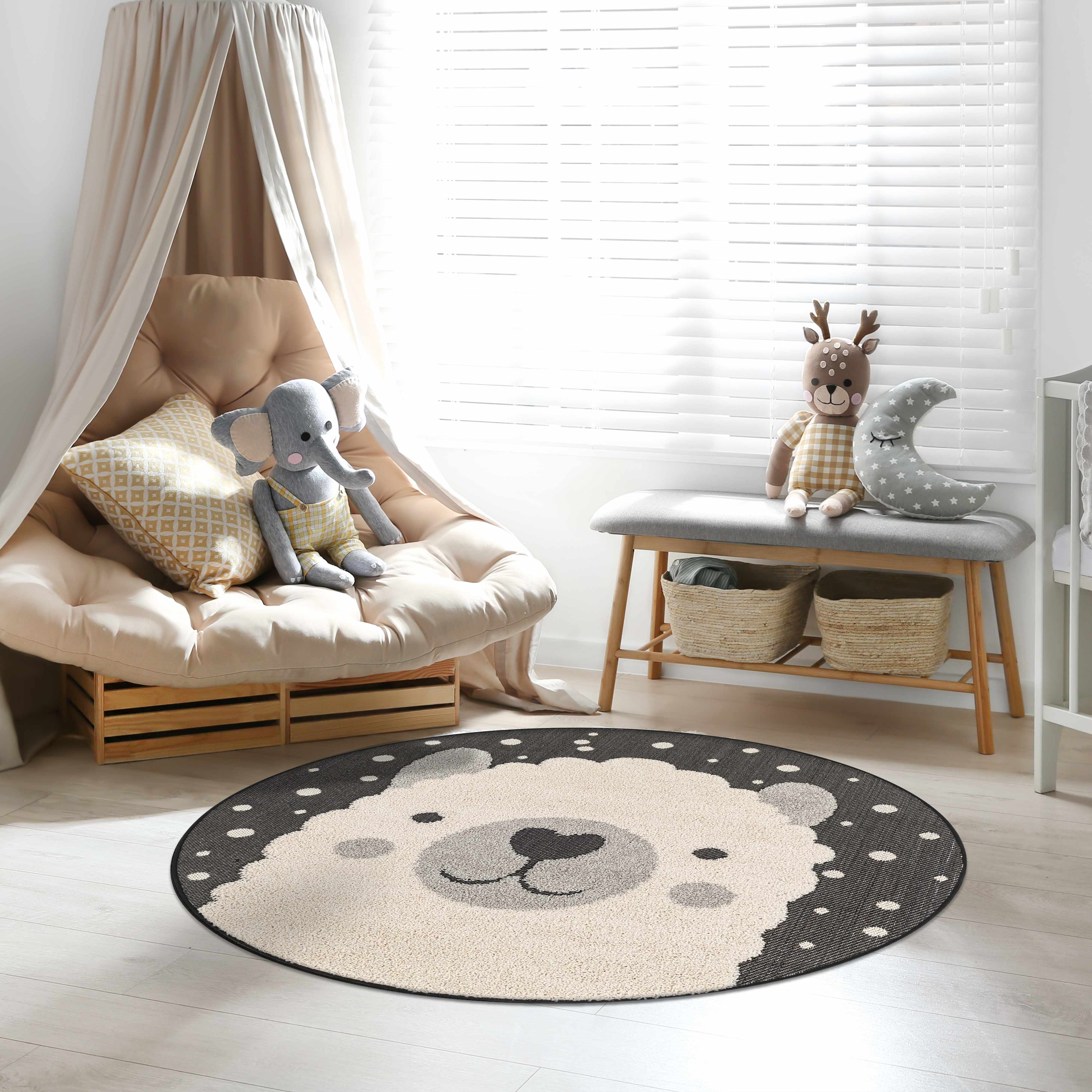 Kids Llama Animal Print Nursery Area Rug - Clearance - Image 5