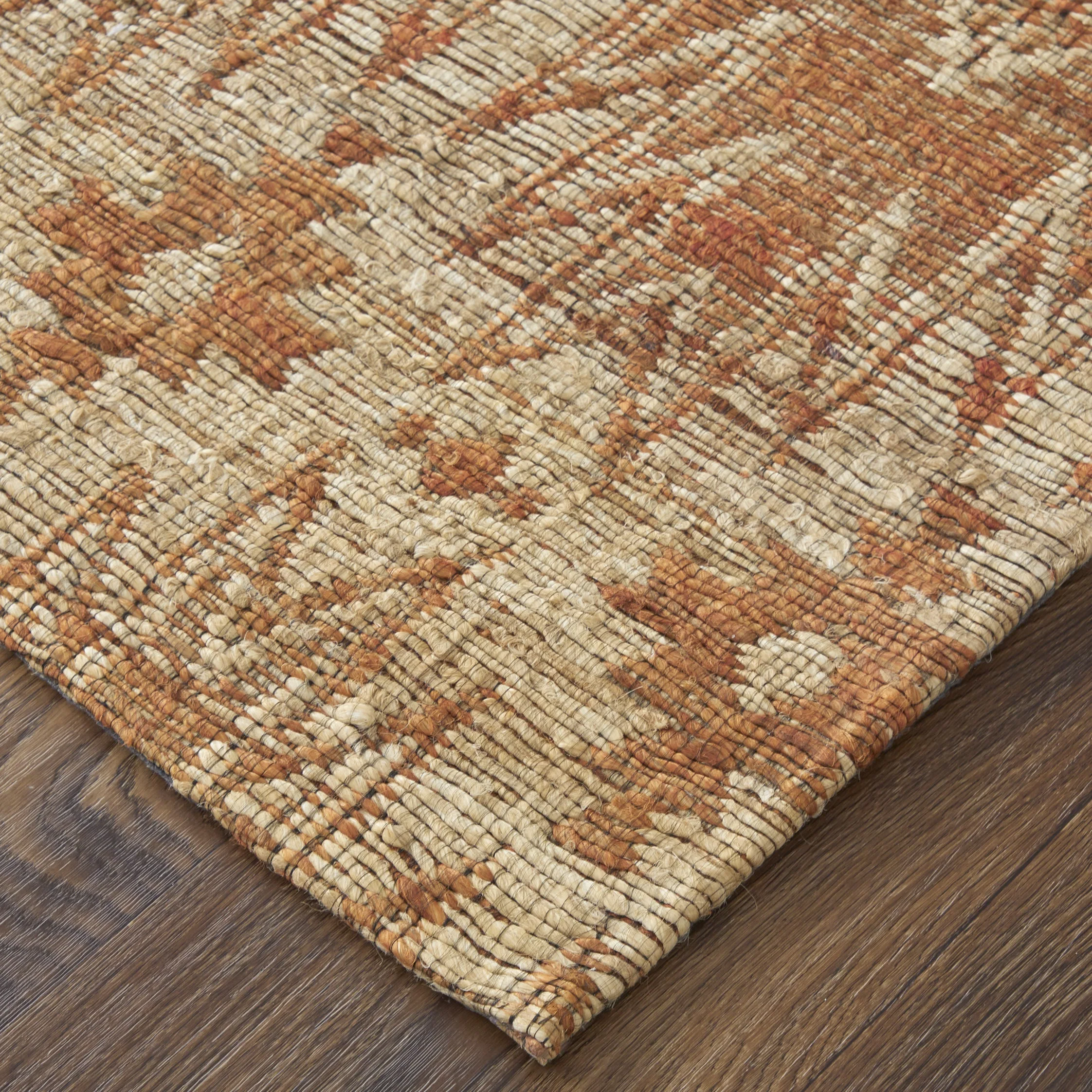 Feizy Lilliana Transitional Geometric - Orange/Ivory/Tan Area Rug - Clearance - Image 5