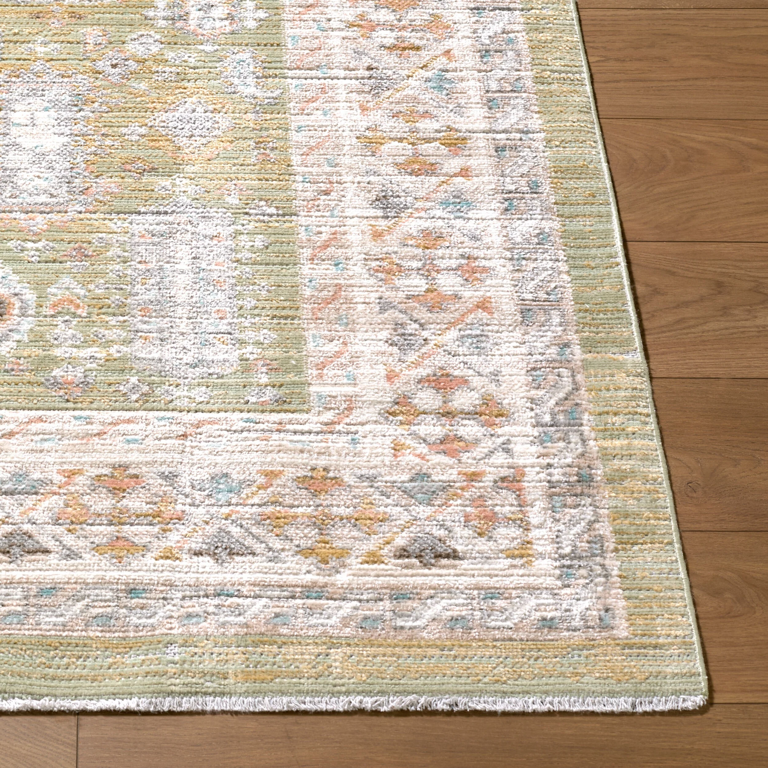 Neku Sage Persian  Machine Woven Polypropylene Washable Area Rug - Image 3